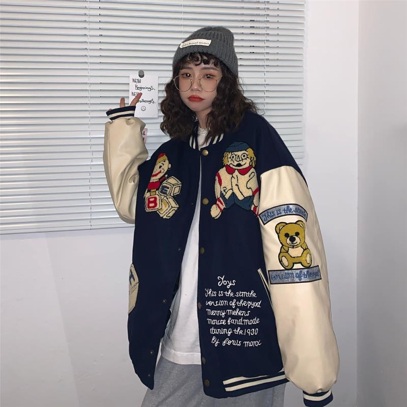 Áo Khoác Bóng Chày Form Rộng Phong Cách Mỹ Dành Cho Nữ | BigBuy360 - bigbuy360.vn