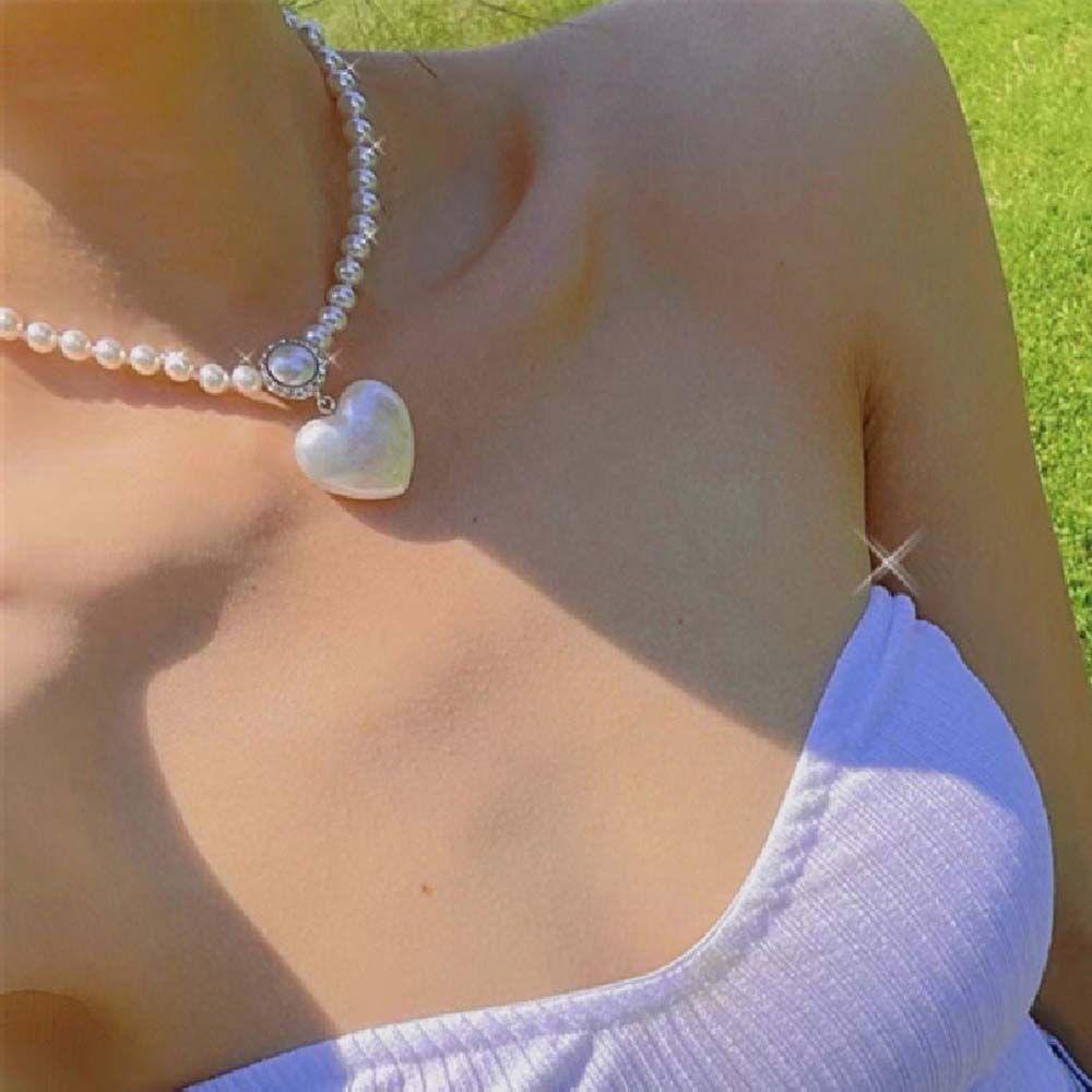Vòng cổ Choker Mặt Trái Tim Phong Cách Hàn Quốc