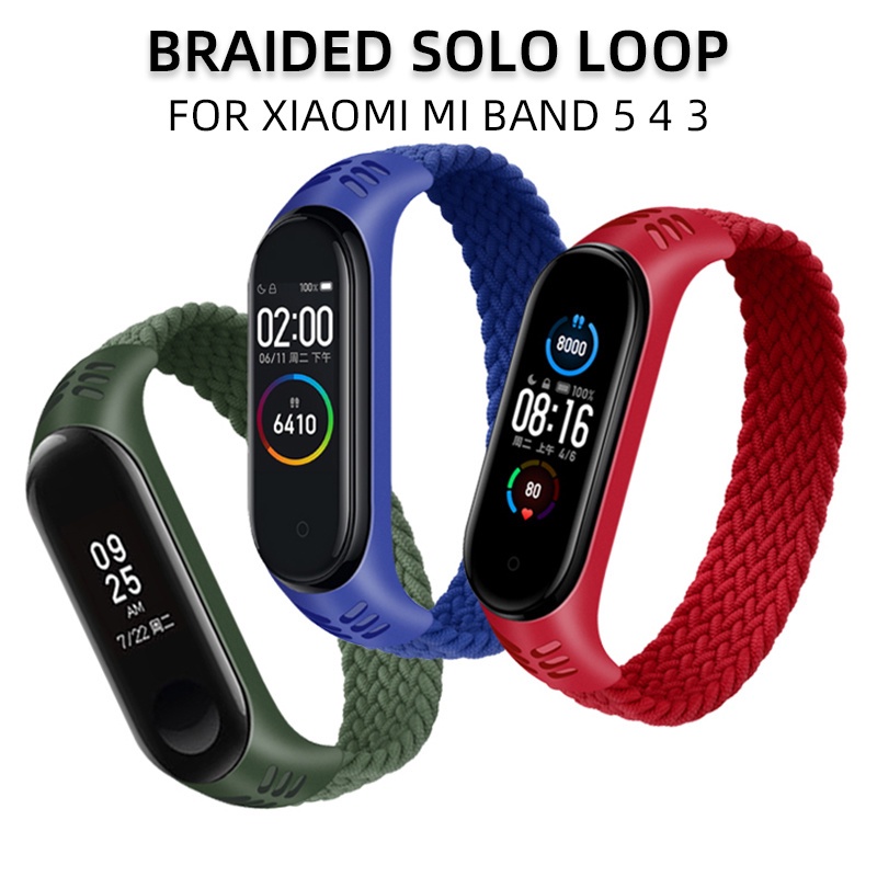Dây đeo bện nylon thay thế cho đồng hồ mi band 3 4 5 6