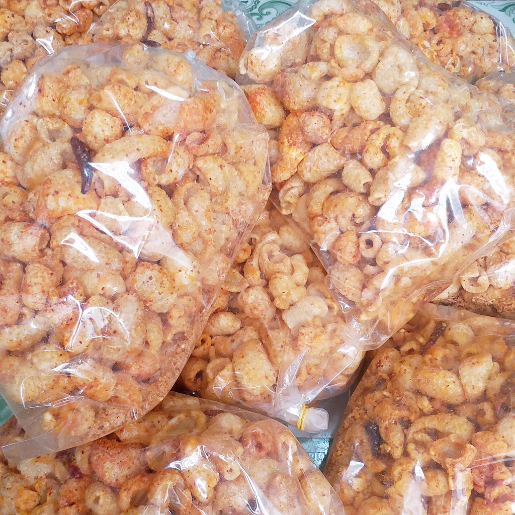 1KG Da heo sấy giòn vị tỏi ớt túi lớn chất lượng, đồ ăn vặt ngon, Ăn vặt Thi Thi