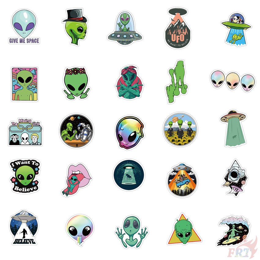 Bộ 50 Miếng Dán Trang Trí Hình Nasa: Alien Ufo - Series 05 E.T Chống Thấm Nước Diy