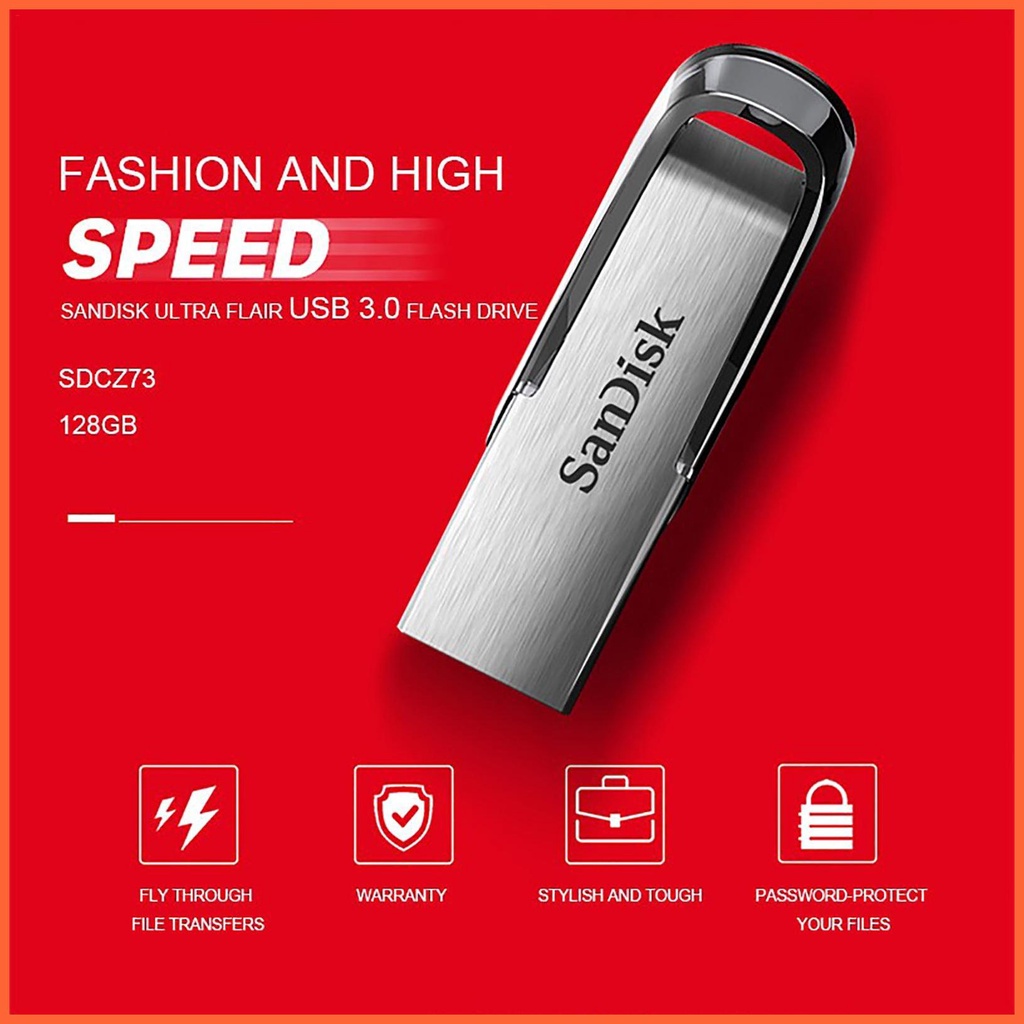 SANDISK Usb 3.0 Dung Lượng 150Mb/s 128Gb/256/512/1T/2U Tốc Độ Cao