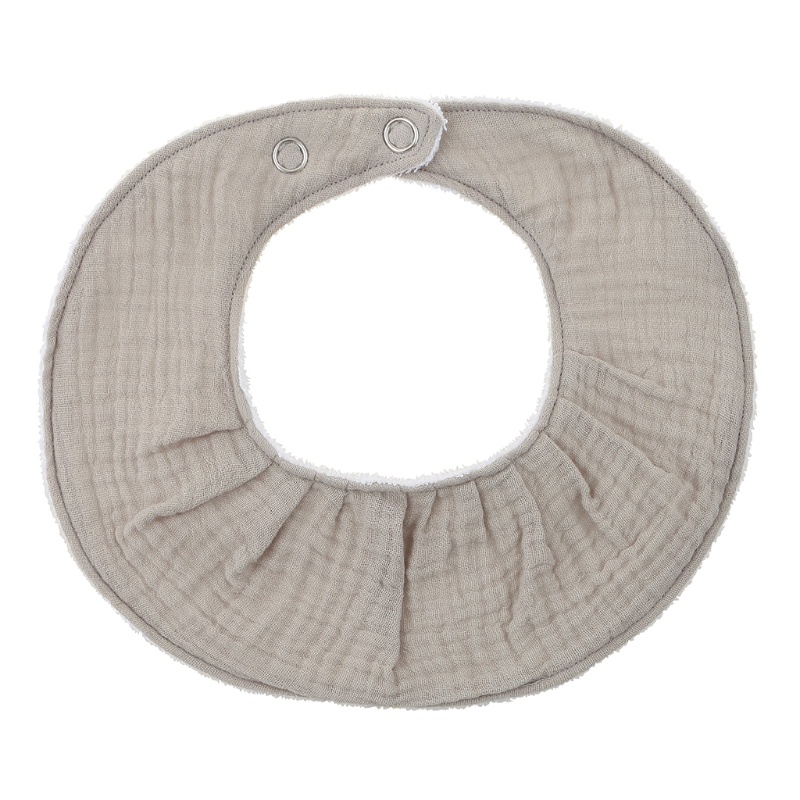 Yếm Ăn Cotton Mềm Mại Thấm Hút Nước Có Nút Điều Chỉnh Được Dành Cho Em Bé