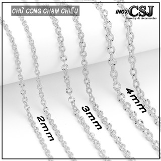 DÂY CHUYỀN CHỮ CONG INOX CHẠM CHIẾU INOX CAO CẤP KHÔNG ĐEN KHÔNG PHAI MÀU D039