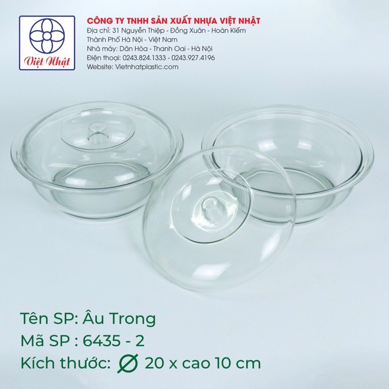 Âu cơm nhựa trong suốt việt nhật cỡ trung và đại