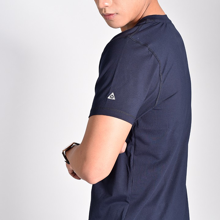 Áo thun nam Novelty cổ tròn màu xanh đen NATMMDNCSR181214N