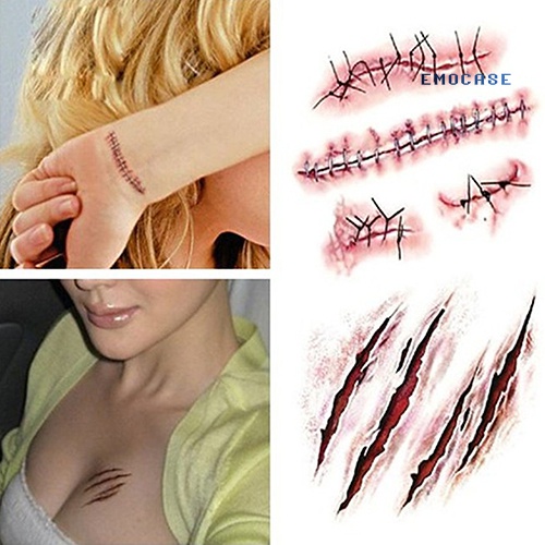 Set 5 Hình Xăm Dán Vết Sẹo Hóa Trang Halloween Độc Đáo