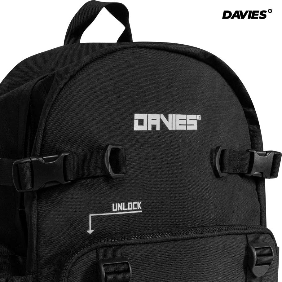 Balo đi học nam nữ màu đen Canvas Tactical Backpack local brand Davies