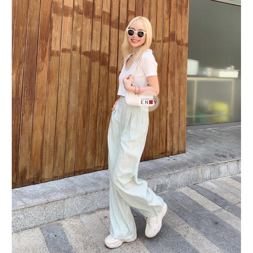 Quần Caro Ống Rộng ENVY - QK09