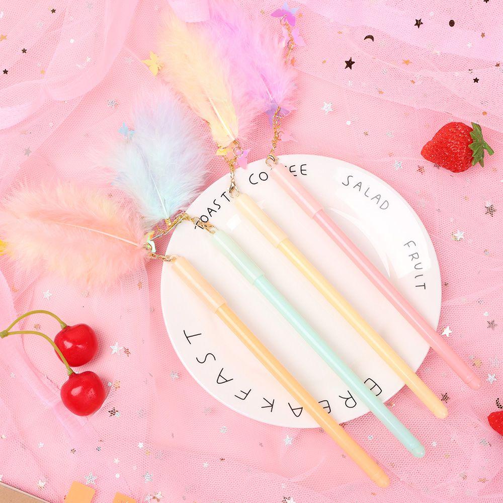 1 Bút Gel Gắn Lông Vũ Nhiều Màu Sắc