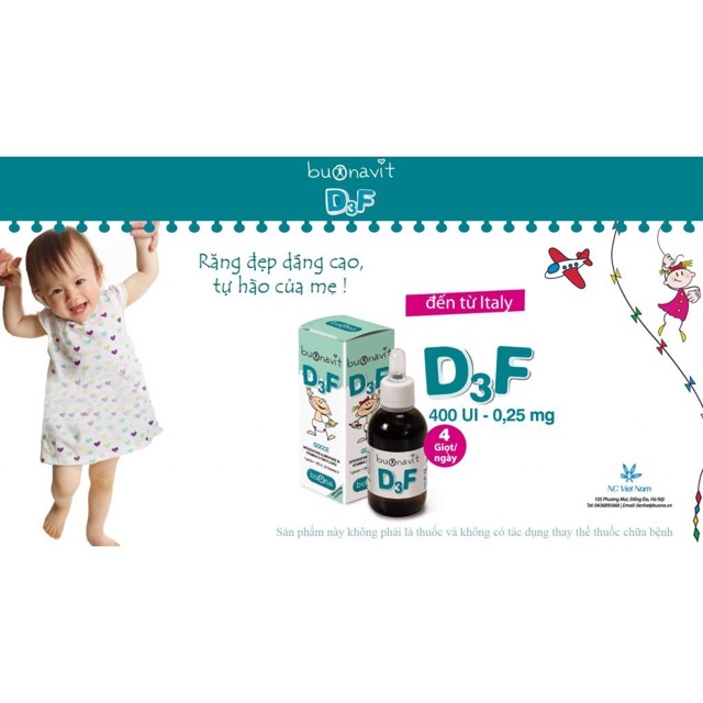 [ Kèm Quà Tặng ] Buonavit D3F - Vitamin D3 Flo