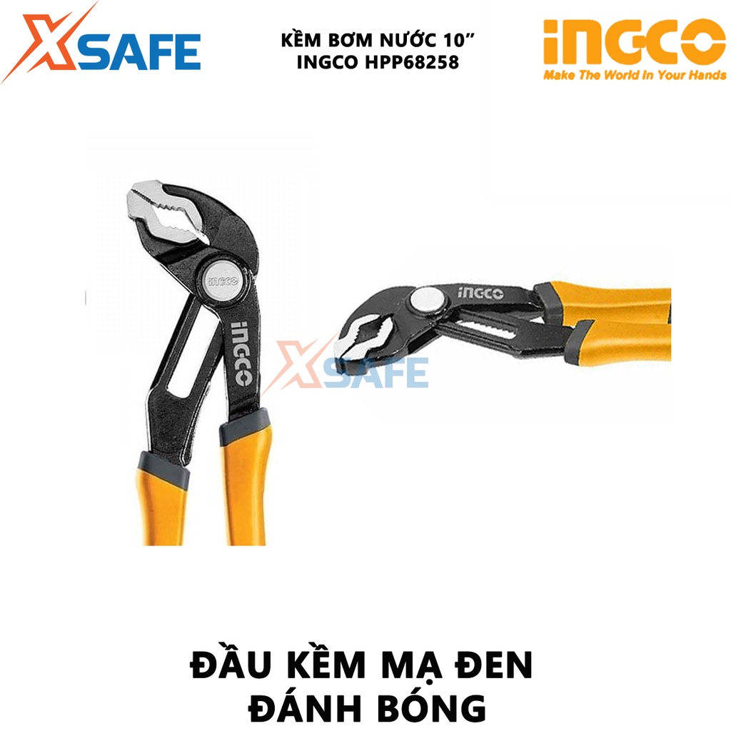 Kềm mỏ quạ INGCO HPP68258  thép CrNi kích thước 10&quot;/ 250mm kiểu mở nhanh, kẹp mở tối đa 45mm - chính hãng