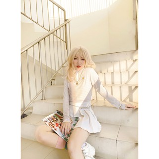 ÁO ZIP SỌC HOA