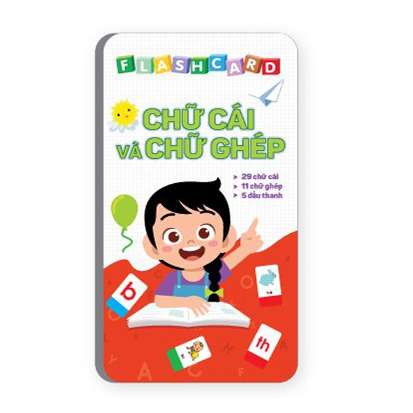 Sách - Bộ thẻ flashcard chữ ghép và chữ cái, chữ số cho bé học Tiếng Việt (khổ lớn 10x15cm)