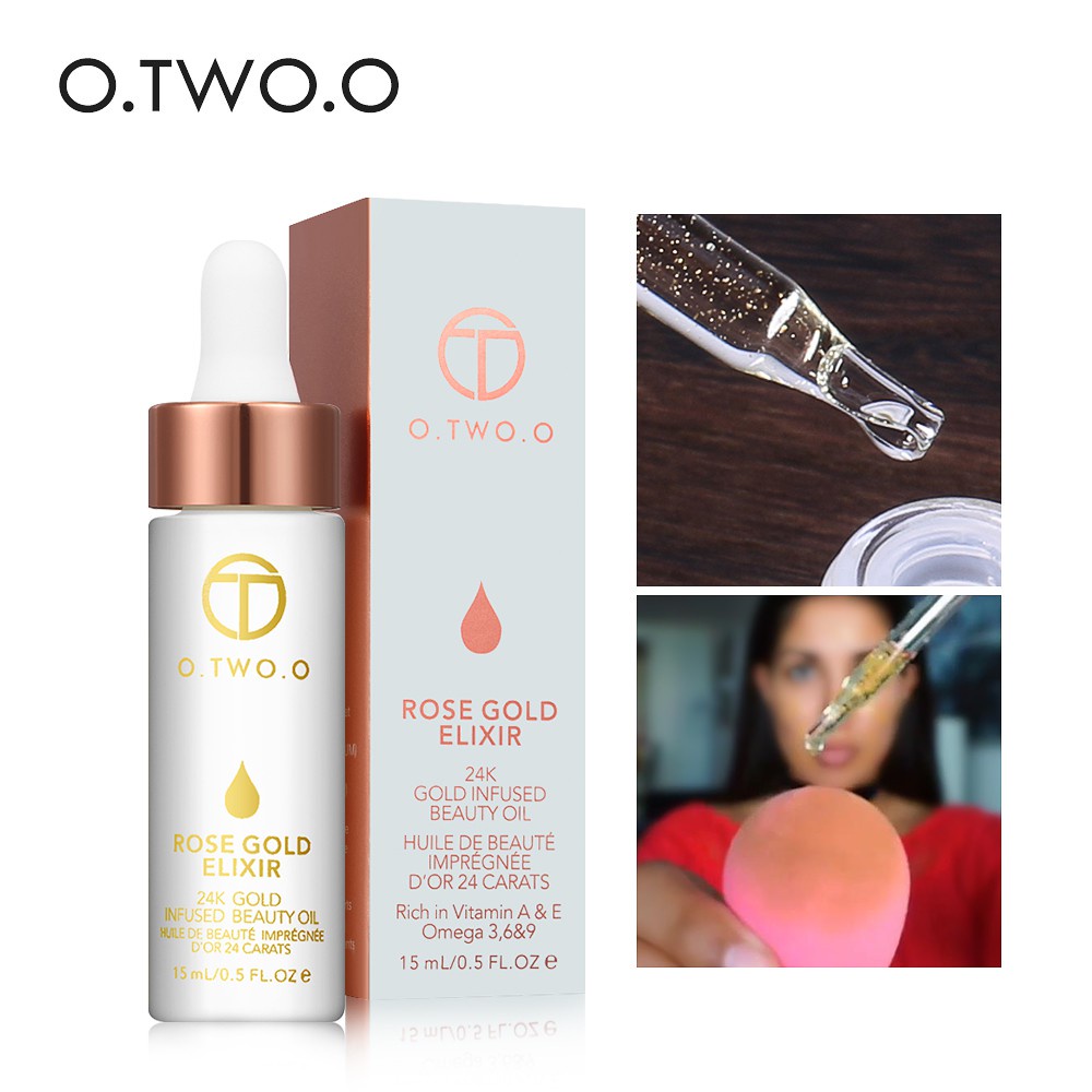 Tinh chất O.TWO.O ROSE GOLD ELIXIR 24k tạo lớp lót trang điểm dưỡng ẩm - tinh chất lót trang điểm nội địa trung JINT