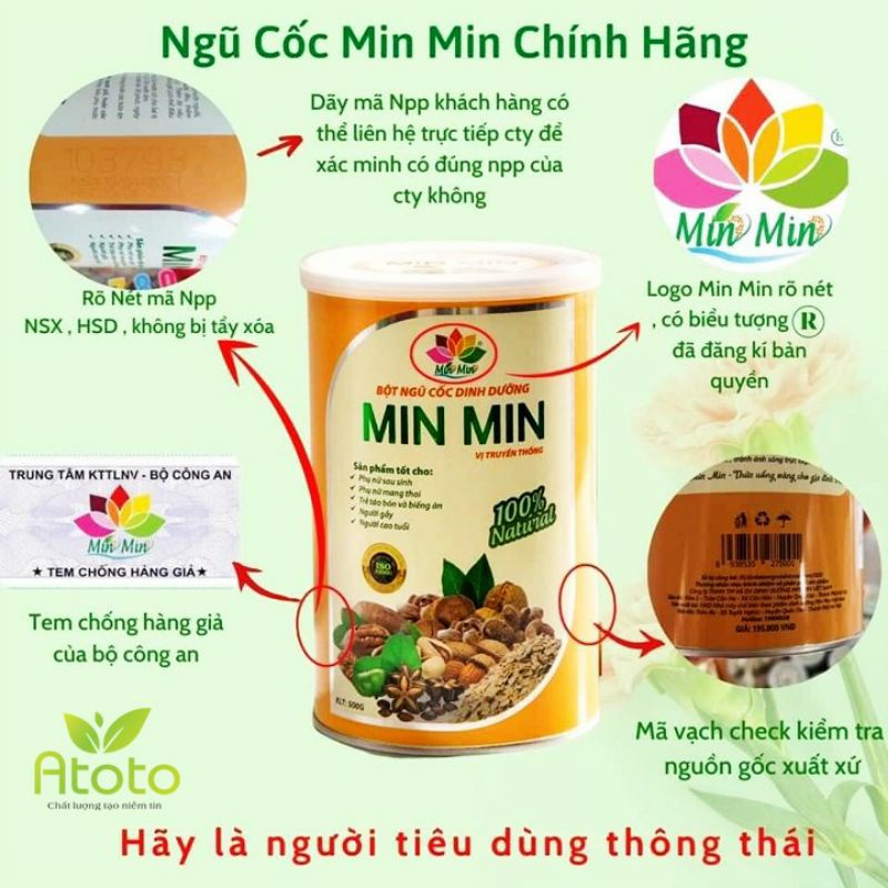NGŨ CỐC DINH DƯỠNG MINMIN ( TẶNG 1 SỮA ĐẶC )