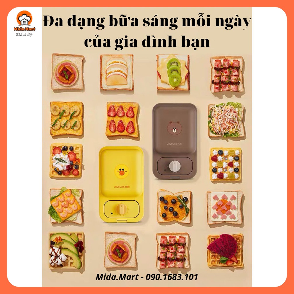 🔥 MÁY KẸP LÀM SANDWICH LINE FRIENDS VỊT SALLY, GẤU BROWN CHÍNH HÃNG JOYOUNG JK1312-K72 BÀO HÀNH 6 THÁNG🔥
