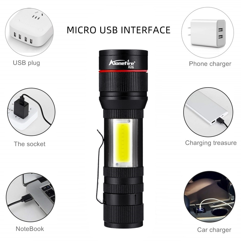 Đèn pin ALONEFIRE X26 LED mini chống thấm nước tiện dụng