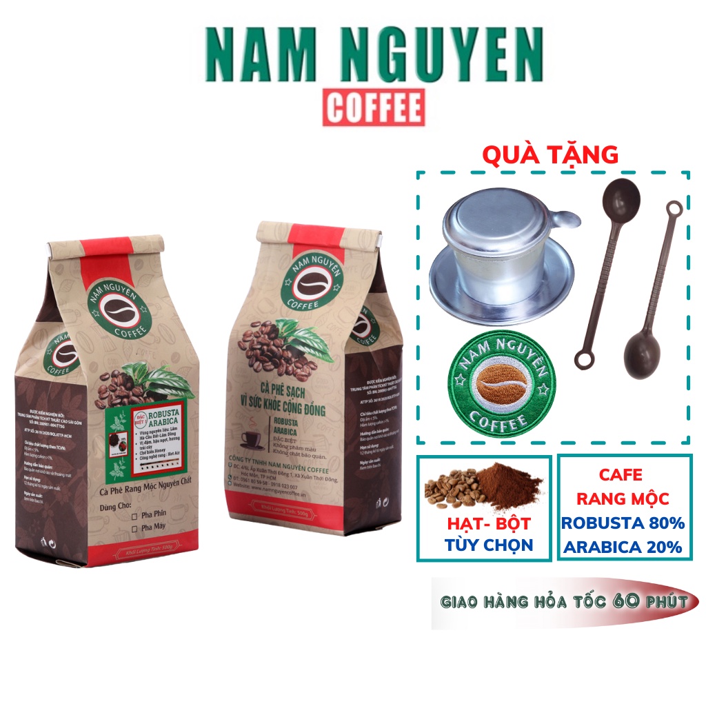 Cà phê rang xay nguyên chất Blend1 Robusta- Arabica vị đậm đà,hậu ngọt cafe pha phin,pha máy từ Nam Nguyên