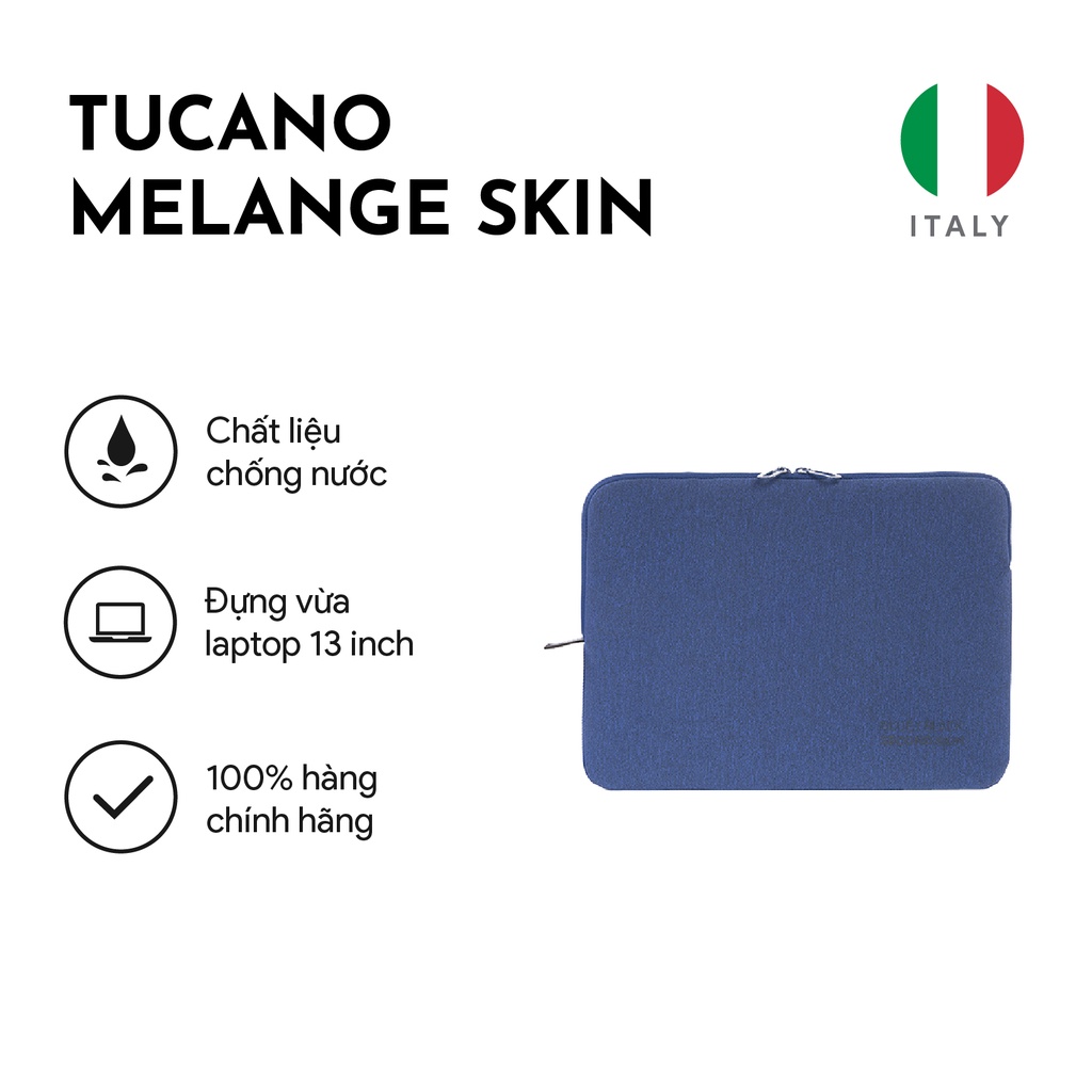 Túi chống sốc Laptop/ Macbook Tucano Melange Skin tối giản, thanh lịch 13 inch