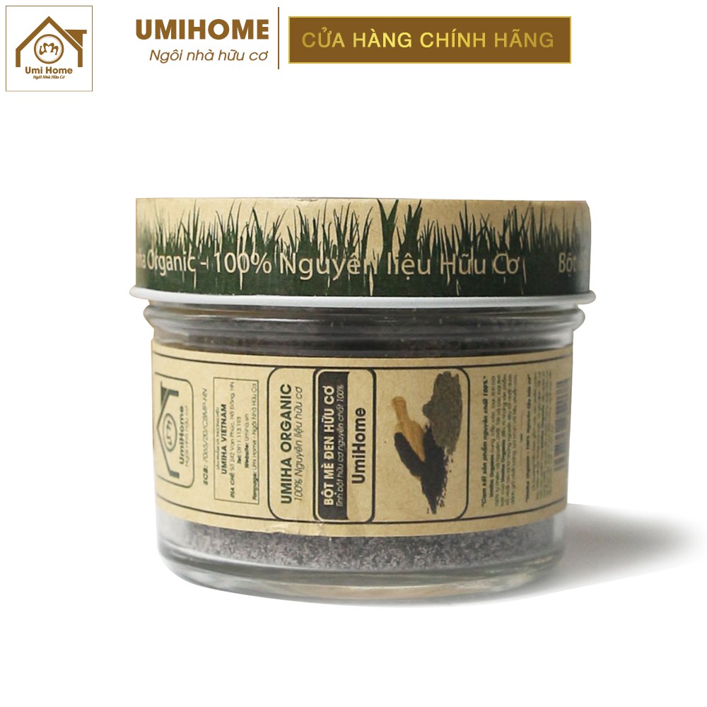 Bột Mè Đen đắp mặt nạ hữu cơ UMIHOME nguyên chất 135G | Loại bỏ mụn, cung cấp dưỡng chất cho da hiệu quả