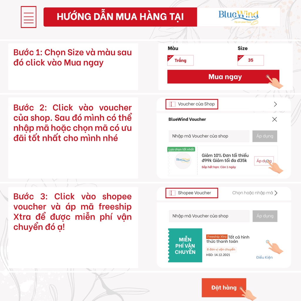 Giày Thể Thao Nữ Đế Mềm Kiểu Dáng Hàn Quốc BLUEWIND 68772 | BigBuy360 - bigbuy360.vn