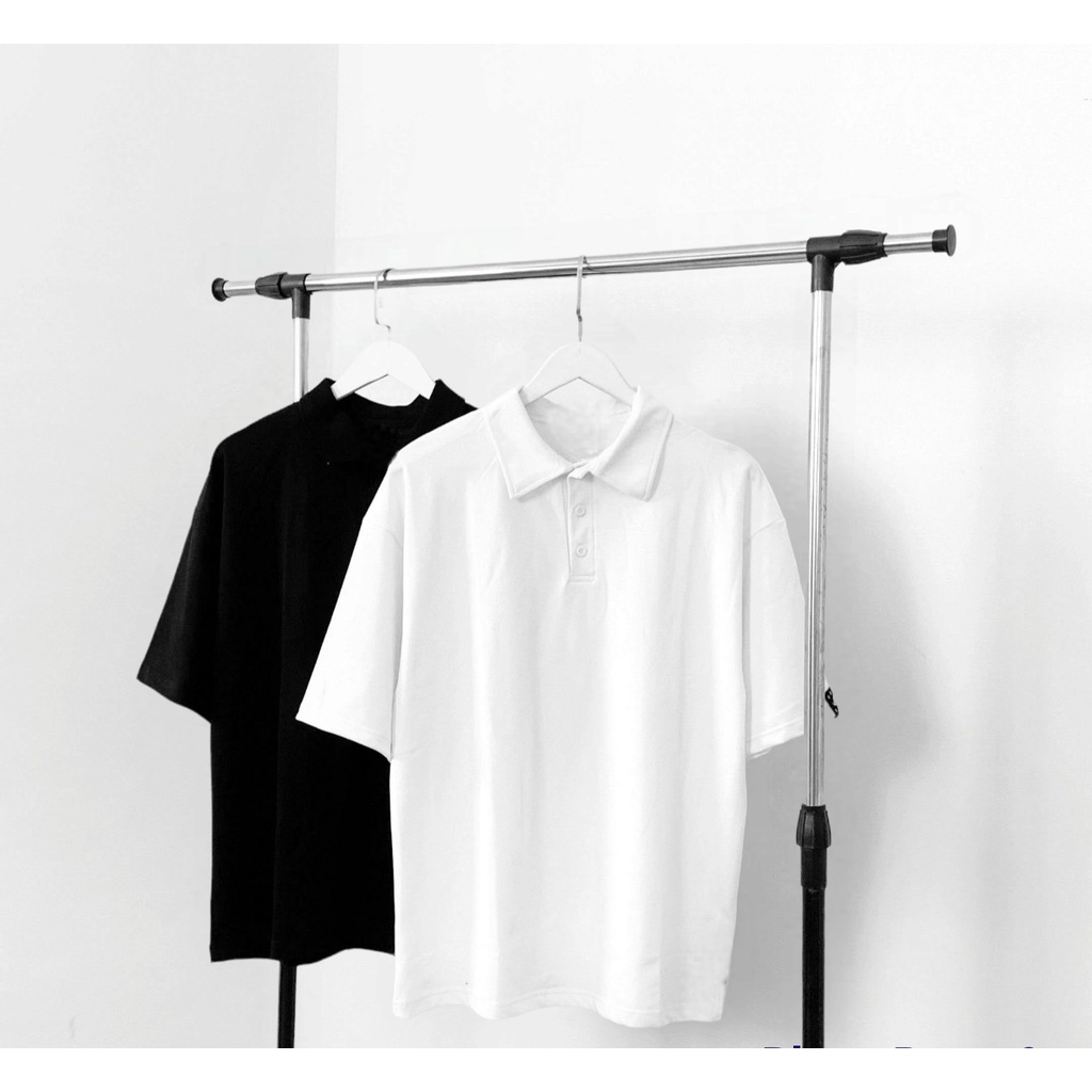 BIGSIZE - Áo thun polo trơn chất cotton 100% trắng đen nam size lớn, bigsize 80 - 130kg