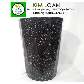 Combo 2 chậu ống kim cương vân đá đen 30x40cm