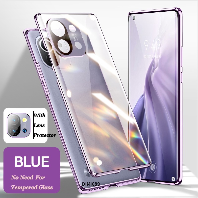 Ốp điện thoại kính cường lực hai mặt viền kim loại nam châm cho iPhone6 6S 6 PLUS 6S PLUS 7 8 SE 2020 X XR Xs Max 11
