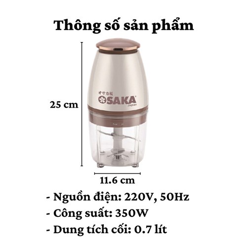 Máy xay sinh tố đa năng cầm tay OSAKA - Máy sinh tố cầm tay xay thịt xay đá đồ ăn dặm, rau củ, thịt