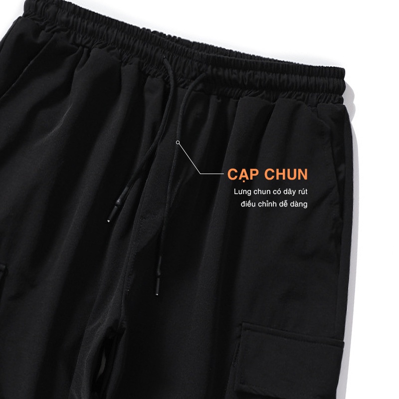 Quần thể thao nam FUNS mã MK X quần jogger nam dài trơn túi hộp kiểu bó ống mùa hè Phong Cách Hàn Quốc