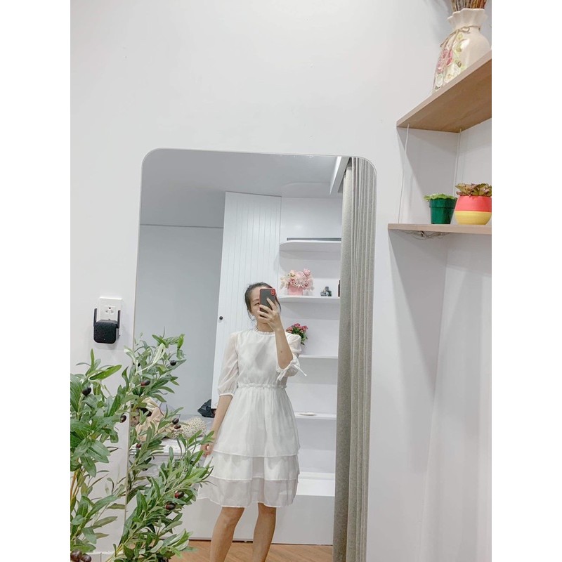 Đầm - Váy dự tiệc trắng công chúa bồng bềnh Ulzzang Hàn Quốc (Hình Thật/sẵn/Có video)