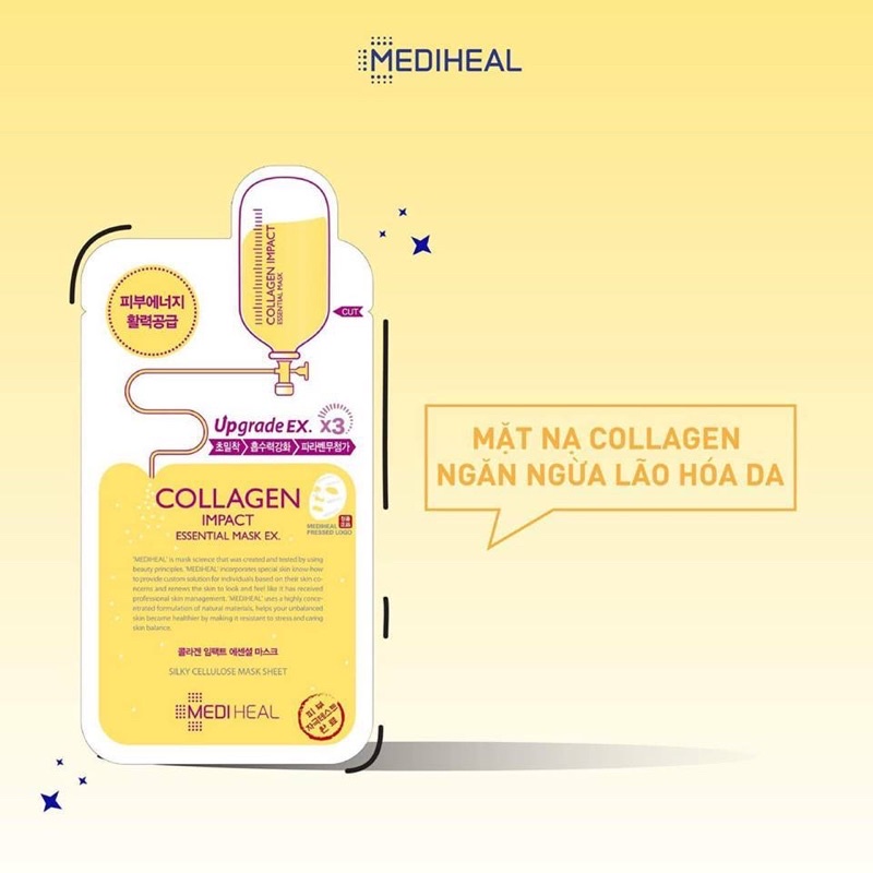 Mặt nạ giấy Mediheal dưỡng trắng sáng da Hàn Quốc mask giảm mụn cấp ẩm nâng cơ chống lão hóa mờ nếp nhăn