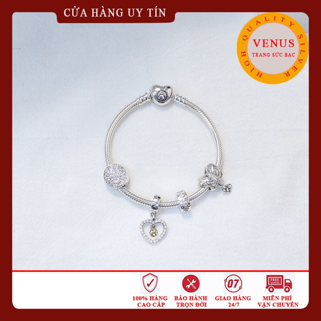 Vòng charm mệnh Kim xâu 4 hạt- Mã sản phẩm VENUSB4