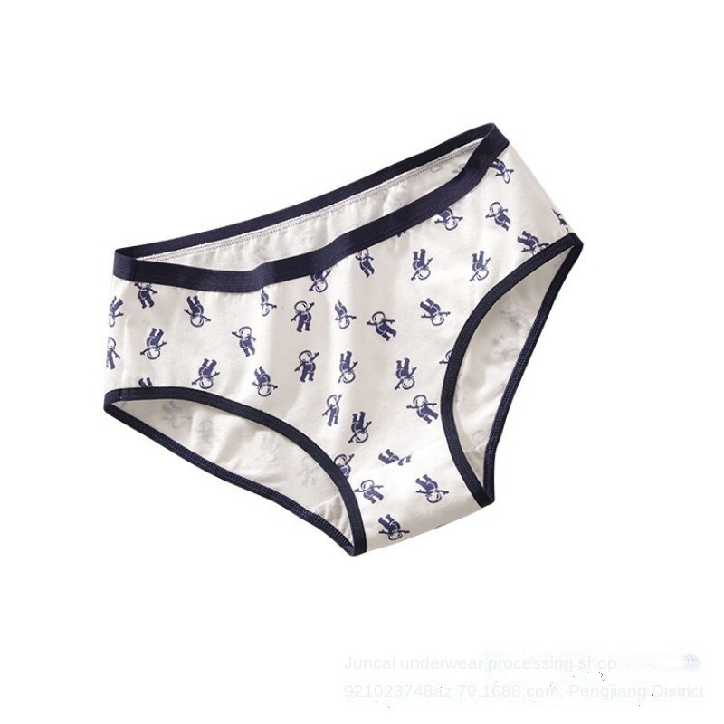 Bộ 1 Quần Lót Cotton Kháng Khuẩn In Họa Tiết Dễ Thương Cho Nữ