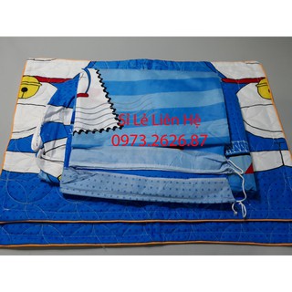 Bộ Chăn Drap Gối Cotton Poly Doremon Thư 5 món mềm mát
