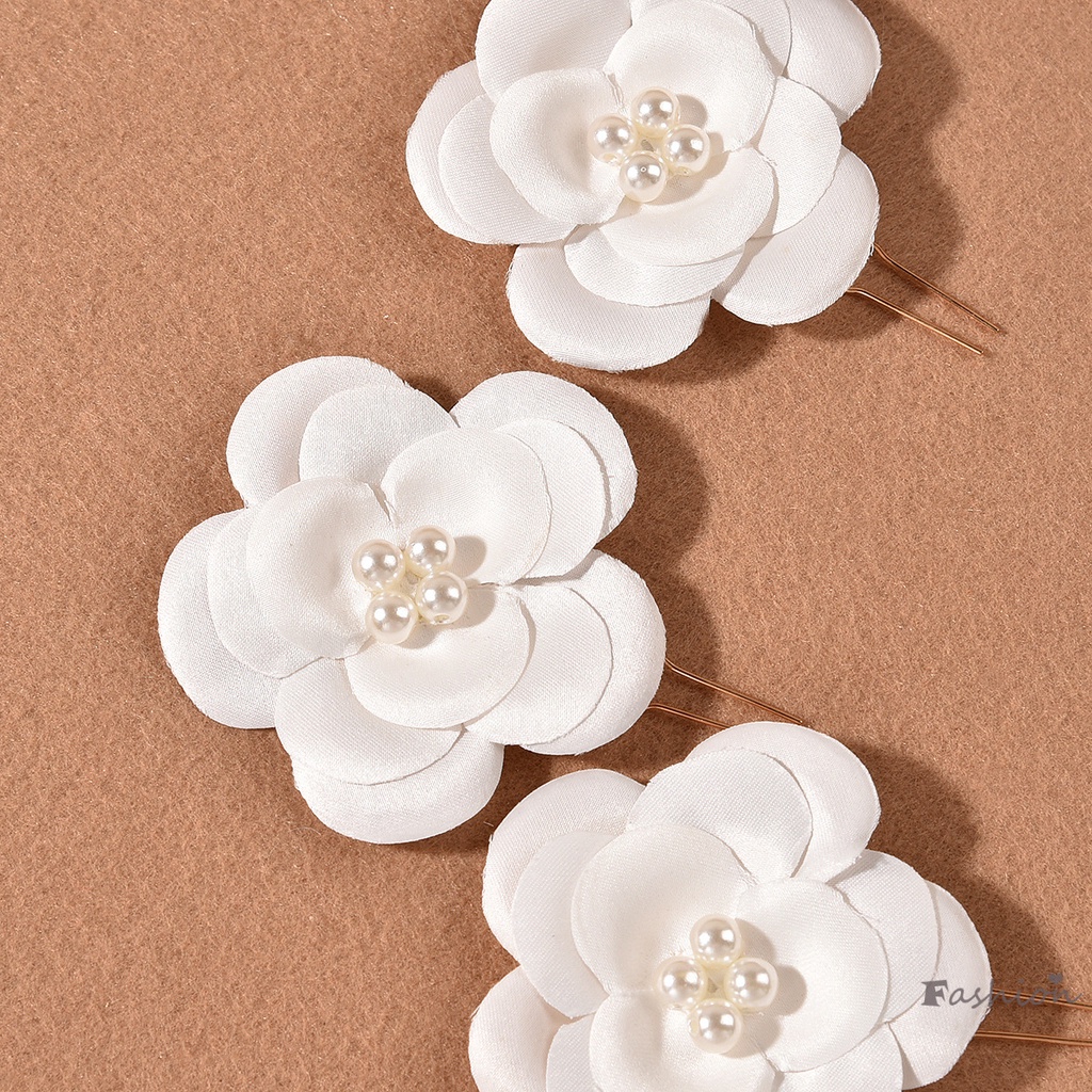 Bộ 3 Trâm Cài Tóc Chữ U Đính Ngọc Trai Sang Trọng 3 Cái