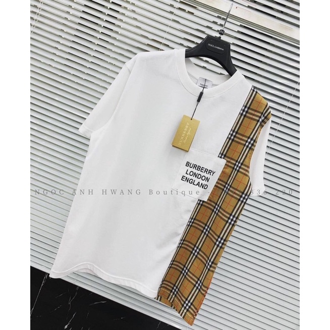 Áo Thun Vintage Unisex Rubystore Phông Ngắn Tay Lỡ Form Rộng Đẹp Cá Tính Phối Kẻ Túi Chữ Nam Nữ Ulzzang Hot