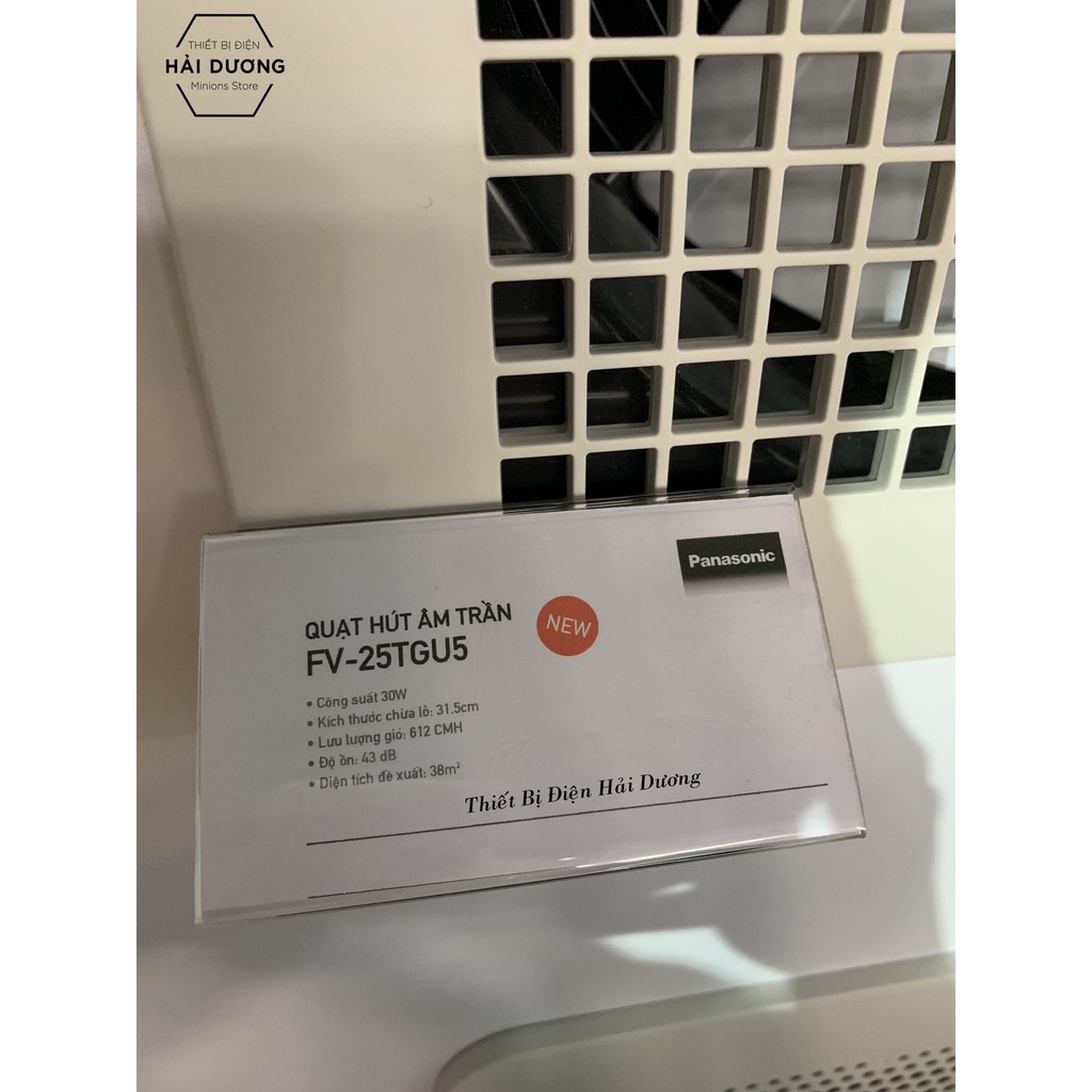 Quạt hút thông gió âm trần Panasonic FV-25TGU5 - Khoét lỗ vuông 31.5cm - Bảo hành 1 năm