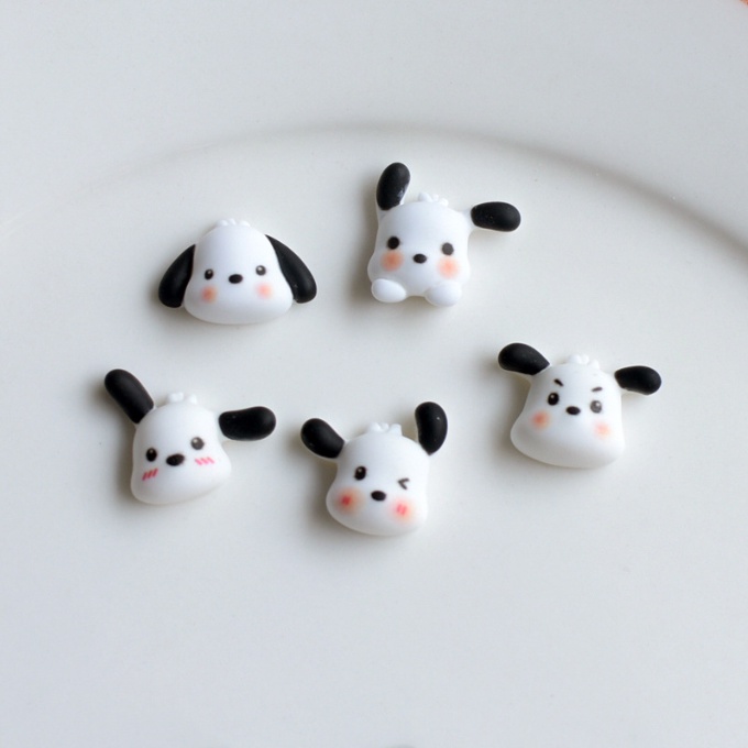 Charm chó trắng White Pupp đáng yêu vẫy tai cho các bạn trang trí bình nước, kẹp tóc, vỏ ốp điện thoại, dán Jibbitz, DIY