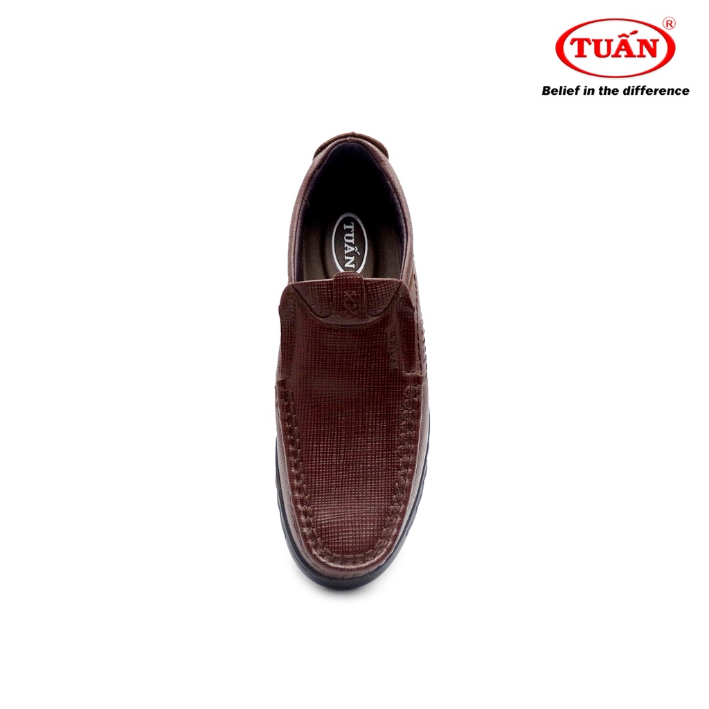 Giày lười nam giày mọi quai da tự nhiên đế cao su thương hiệu Tuấn GXHU-272
