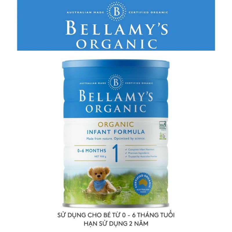 Sữa Hữu Cơ Bellamy's Organic Số 1 - 900g Date 2/2022