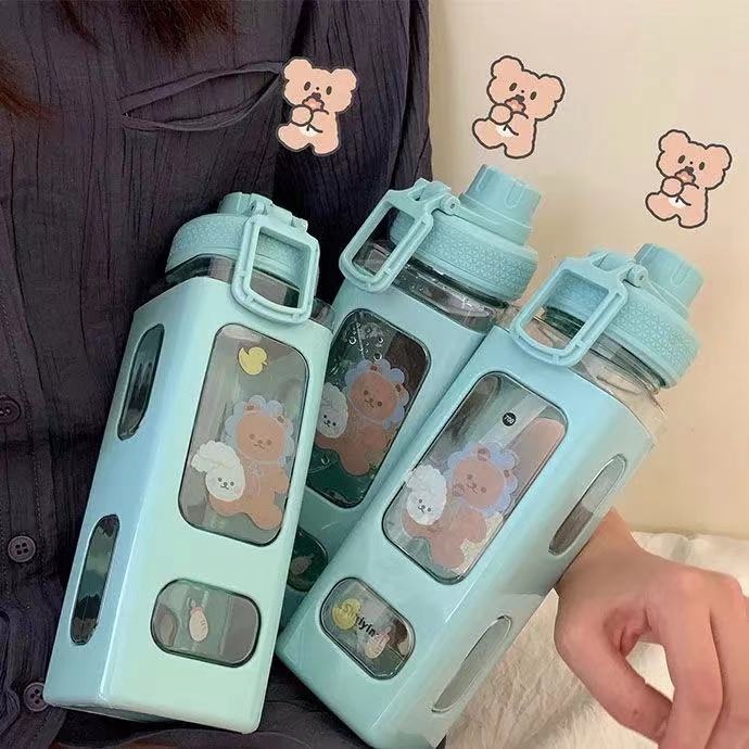 Bình Nước Dung Tích 700ml/900ml Kèm Ống Hút Tiện Dụng Cho Học Sinh
