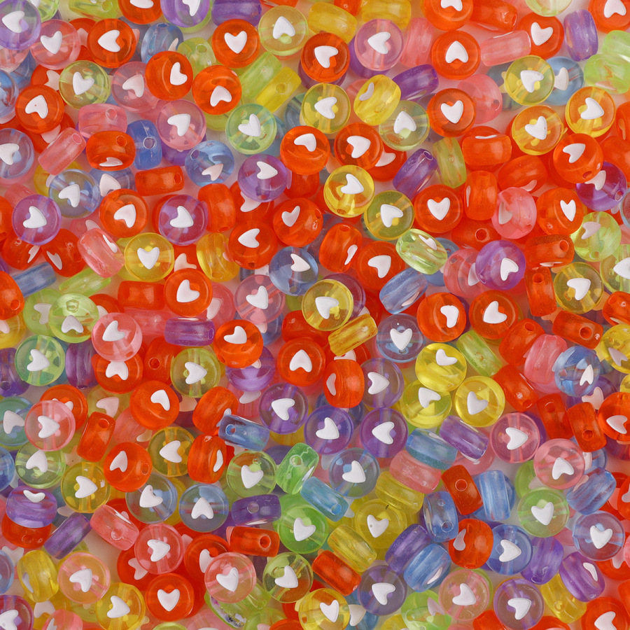 Set 100 Hạt Cườm Nhựa Acrylic 7x4mm Nhiều Màu Sắc Dùng Làm Đồ Chơi Cho Bé