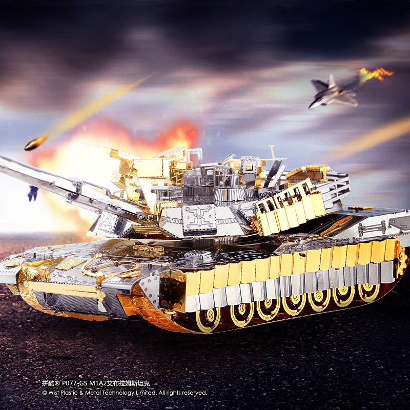 Mô hình xe Tăng kim loại lắp ráp 3D M1A2/ T54/ T34/Huayi Tiger I