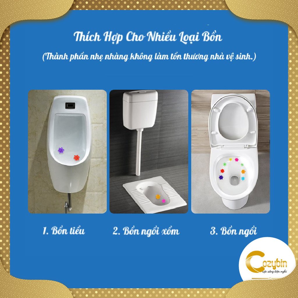 Gel khử mùi bồn cầu  gel thơm khử trùng bồn cầu dạng thạch hình bông hoa với 7 mùi thơm cho toilet