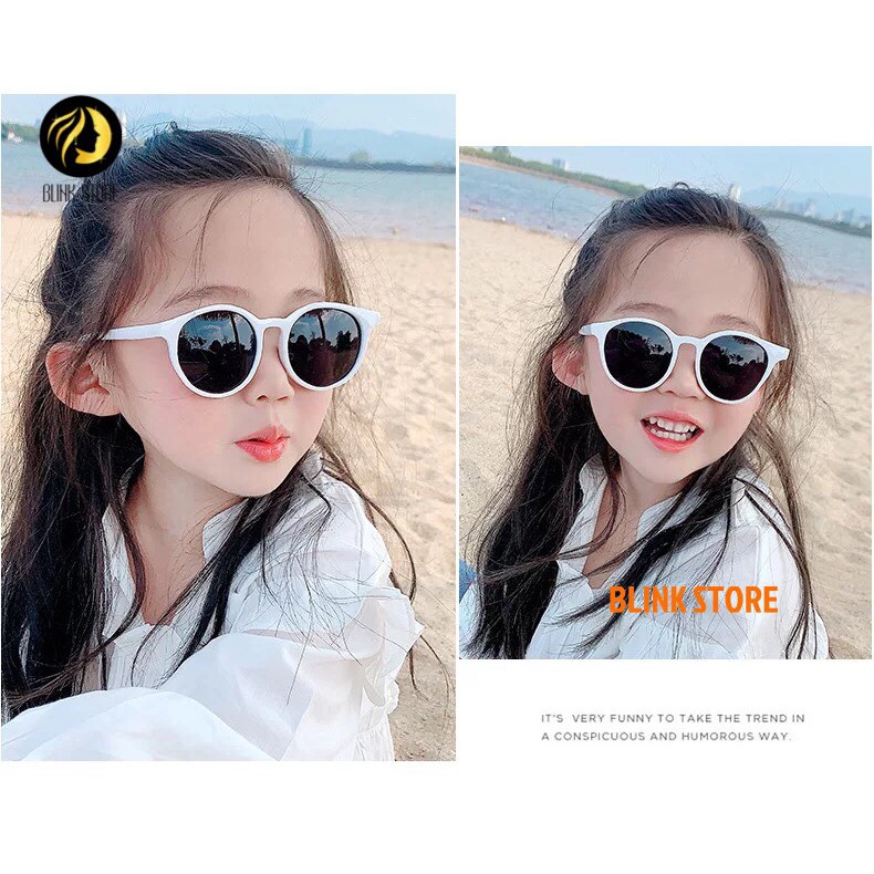 Kính mát trẻ em ( 3-6 tuổi ) phong cách thời trang Hàn Quốc gọng nhựa PV siêu nhẹ và bền chỉ 15g