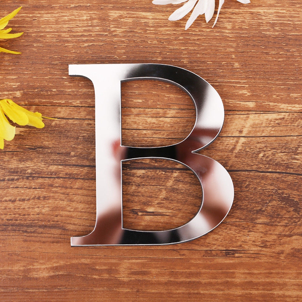 Sticker Dán Tường 3D 26 Chữ Cái Bằng Acrylic Với Họa Tiết Hình Cái Gương