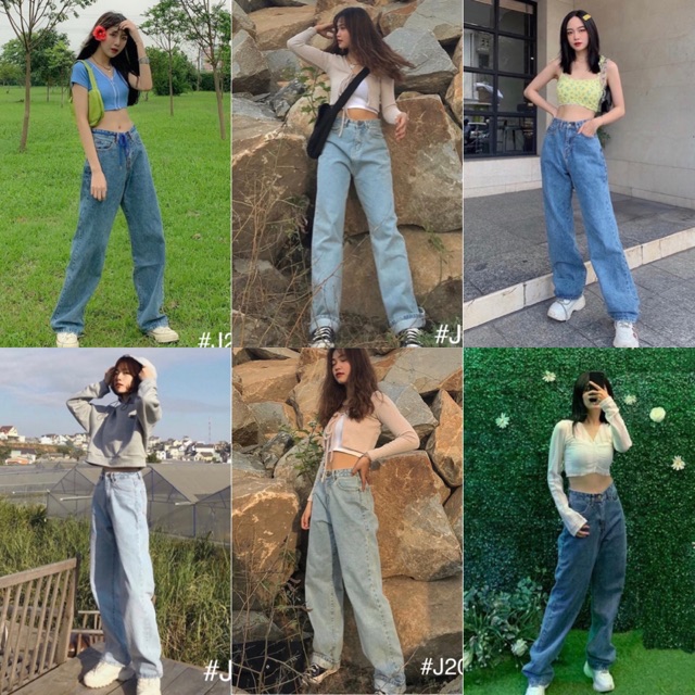 Quần Jean EATIN JEANS ống suông rộng dài lưng cao gọn eo tôn dáng form chuẩn