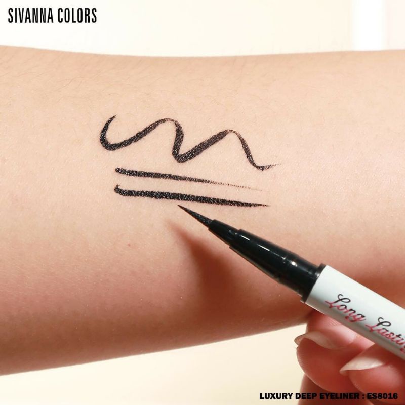 Bút kẻ mắt eyeliner Sivanna Colors Luxury Deep đầu mảnh nhanh khô waterproof ES8016 - Thái Lan